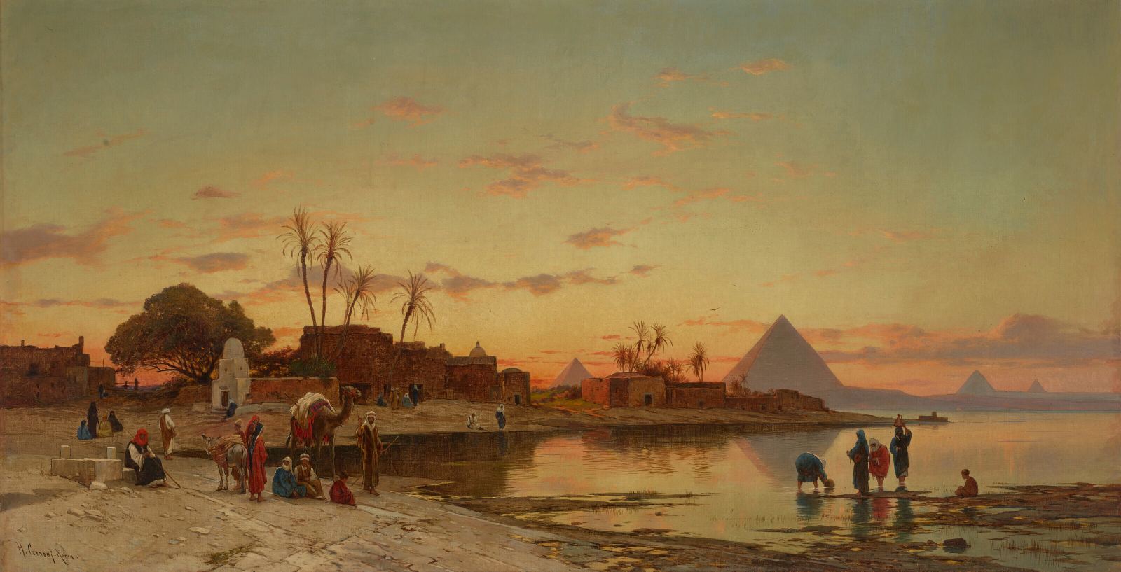 Hermann David Salomon Corrodi, Evening on the banks of the Nile (1905)